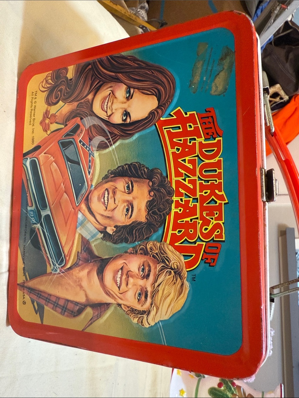 The Dukes of Hazzard Red Metal Lunchbox - Retro TV Collectible